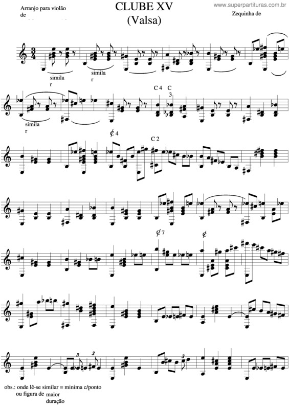 Partitura da música Clube Xv v.3