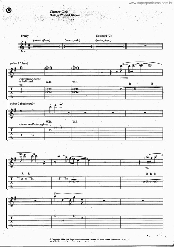 Partitura da música Cluster one v.2