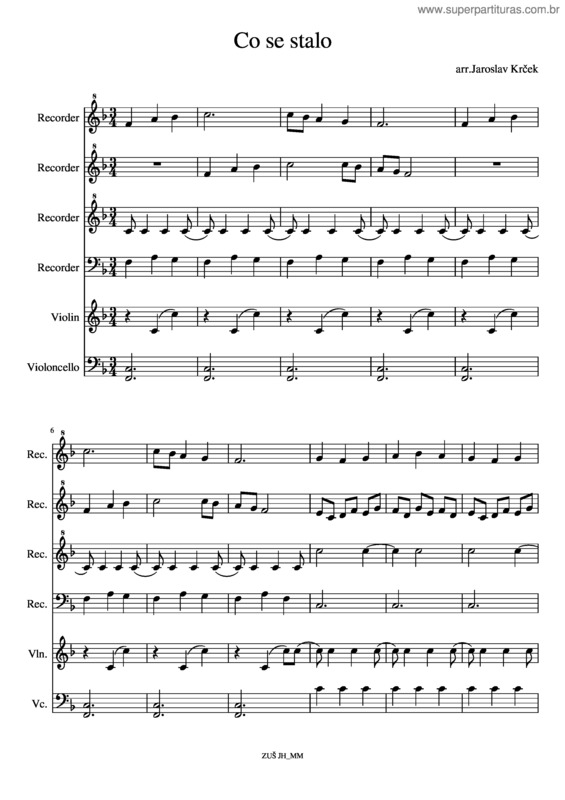 Partitura da música Co Se Stalo