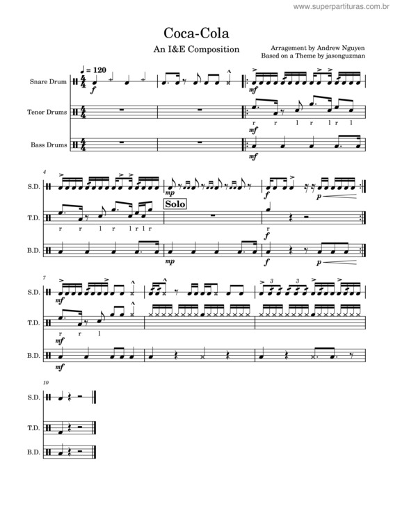Partitura da música Coca–Cola v.2