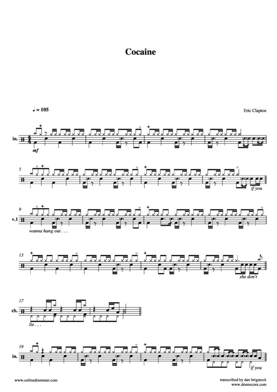 Partitura da música Cocaine