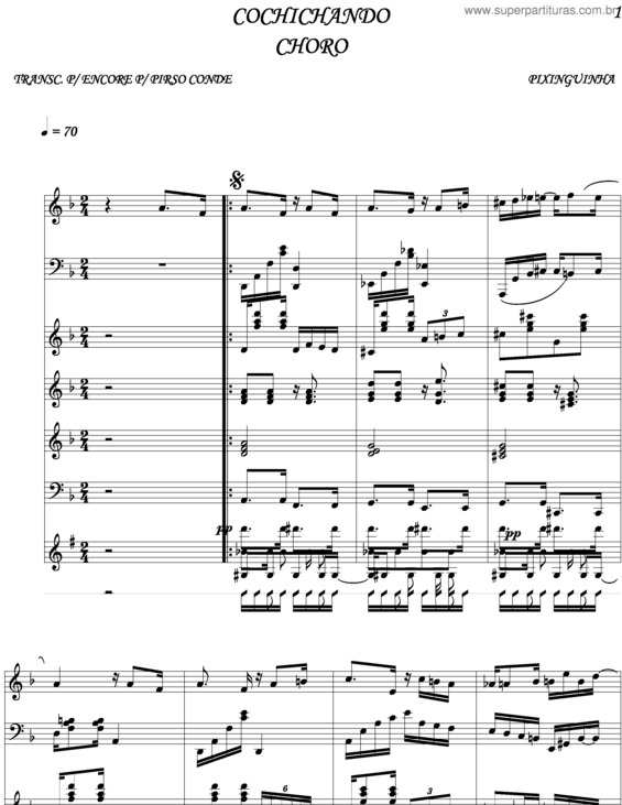 Partitura da música Cochichando 