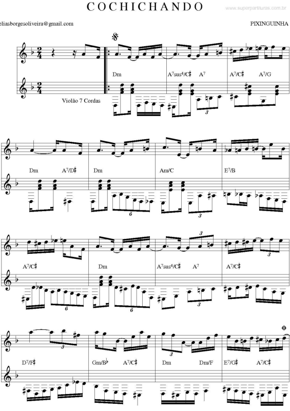 Partitura da música Cochichando v.2