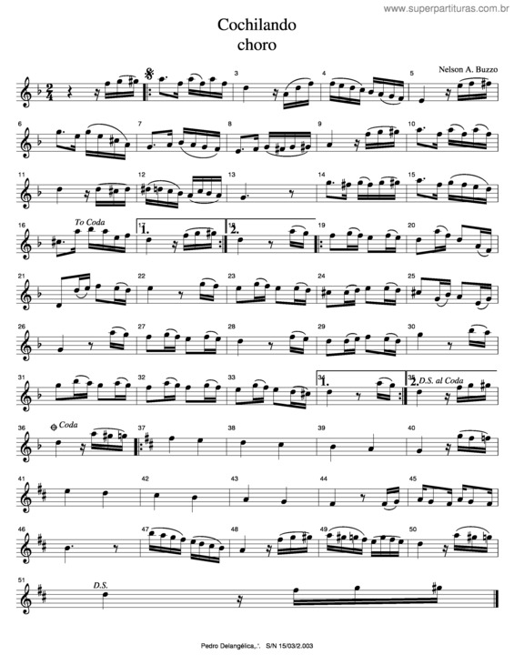 Partitura da música Cochichando v.4