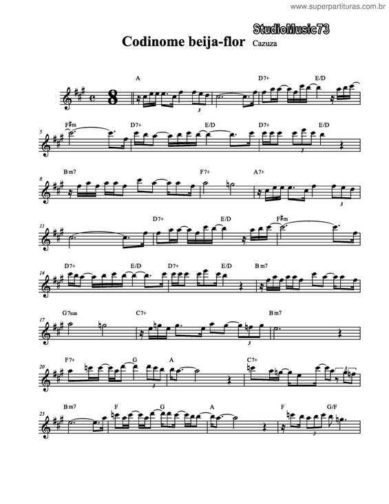 Partitura da música Codinome Beija-Flor v.3