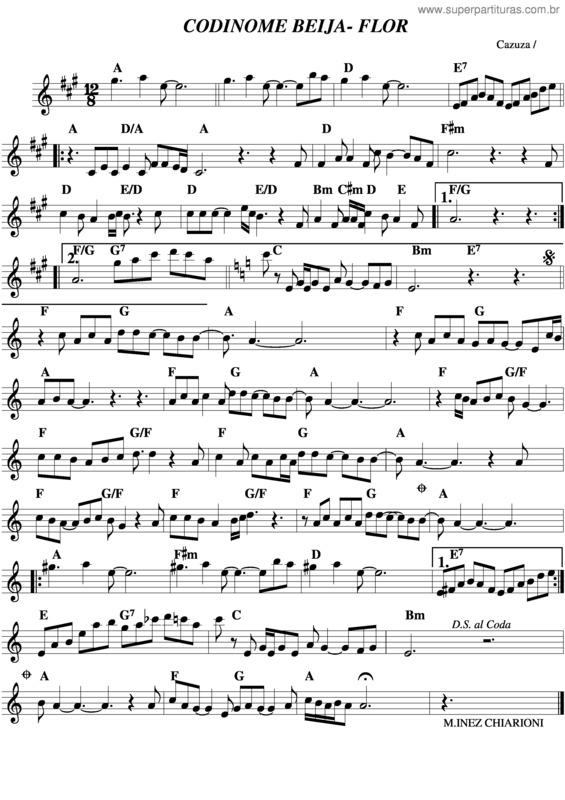 Partitura da música Codinome Beija-Flor v.4