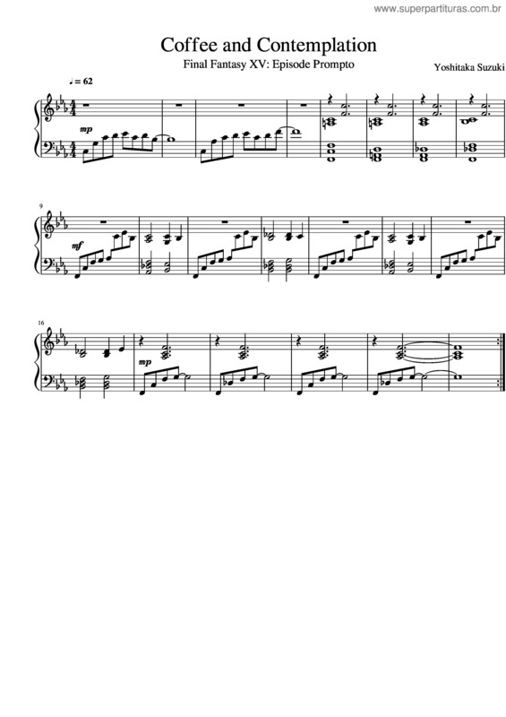 Partitura da música Coffee And Contemplation
