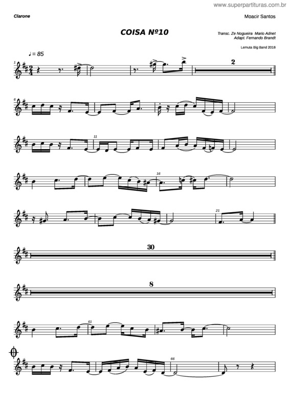 Partitura da música Coisa 10 Big Clarone