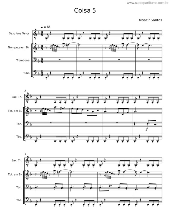 Partitura da música Coisa 5 – Moacir Santos