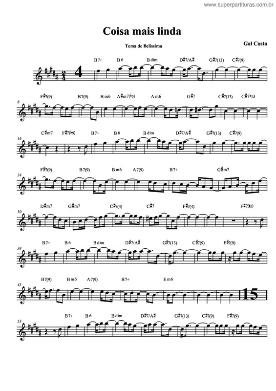 Partitura da música Coisa Mais Linda v.4