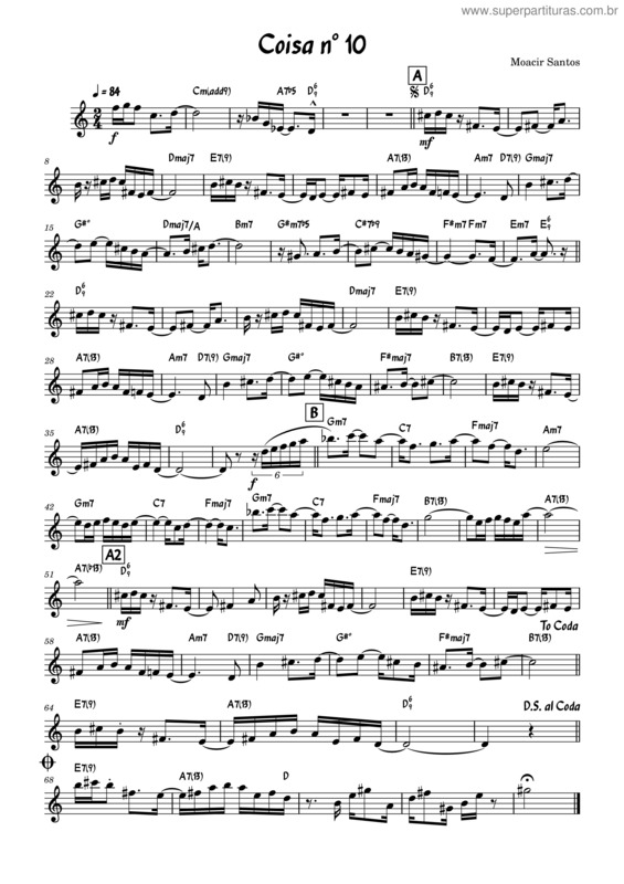 Partitura da música Coisa N° 10 – Moacir Santos