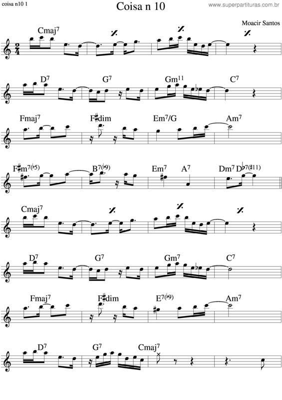 Partitura da música Coisa v.2