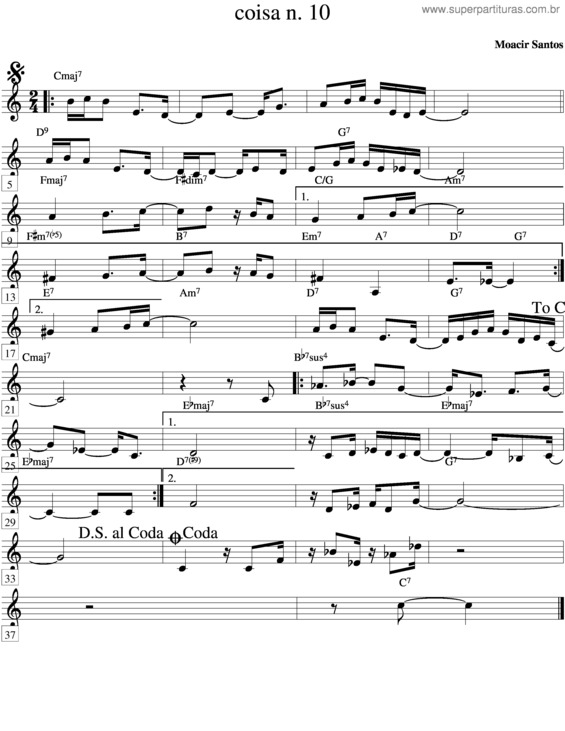 Partitura da música Coisa