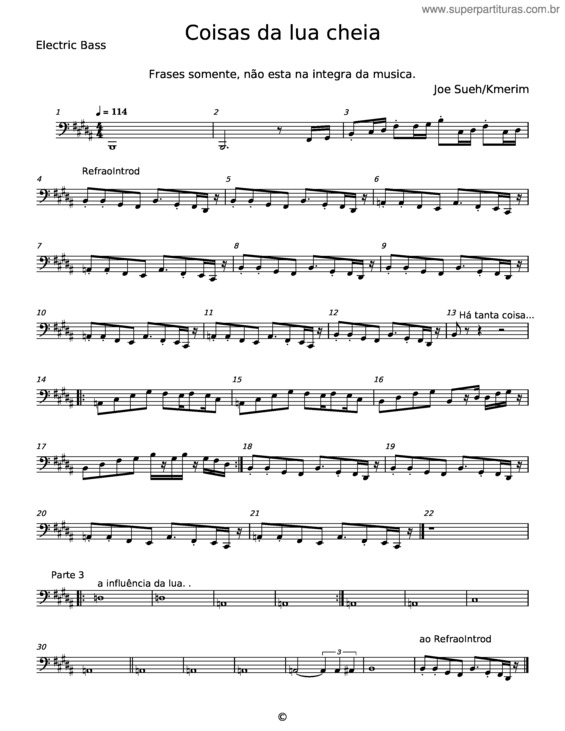 Partitura da música Coisas Da Lua Cheia – Joe Sueh