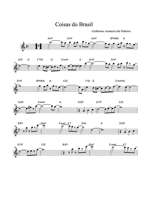 Partitura da música Coisas do Brasil v.4