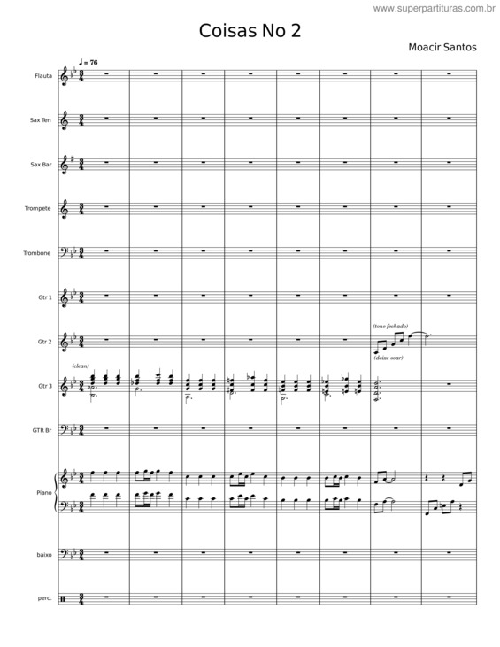 Partitura da música Coisas No 2 – Moacir Santos