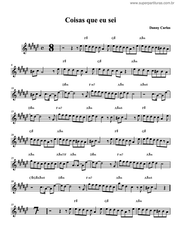 Partitura da música Coisas Que Eu Sei v.2