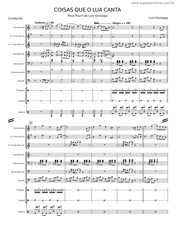 Partitura da música Coisas Que O Lua Canta – Luiz Gonzaga
