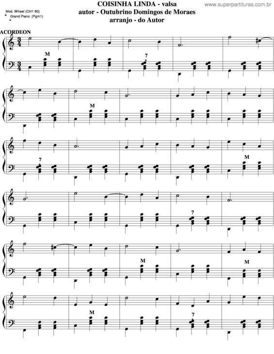 Partitura da música Coisinha Linda v.2