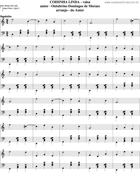 Partitura da música Coisinha Linda v.3