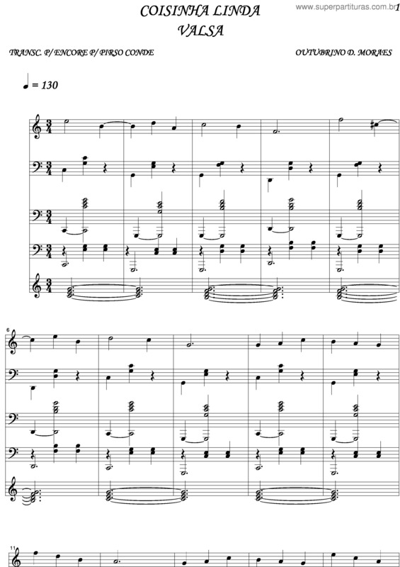 Partitura da música Coisinha Linda