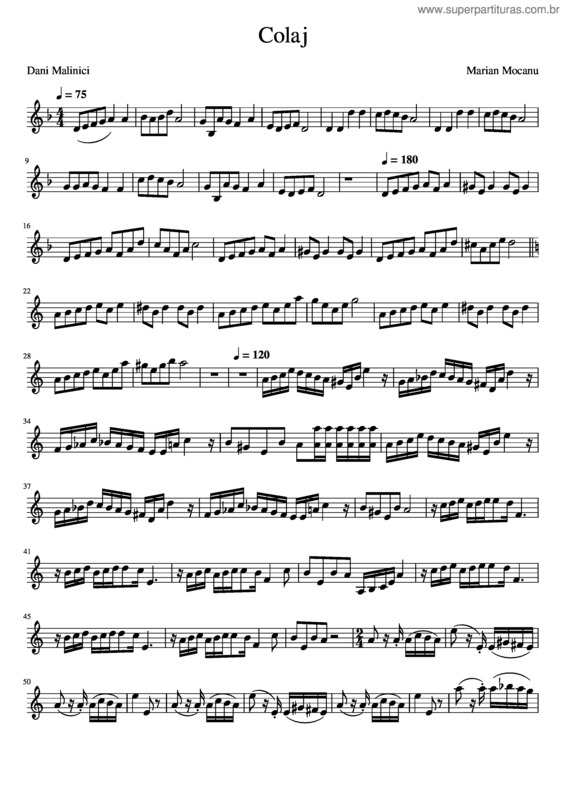 Partitura da música Colaj