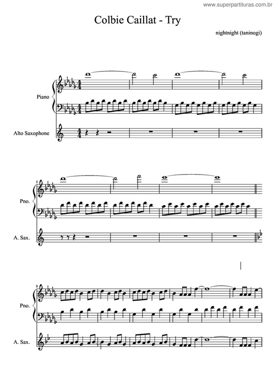 Partitura da música Colbie Caillat - Try