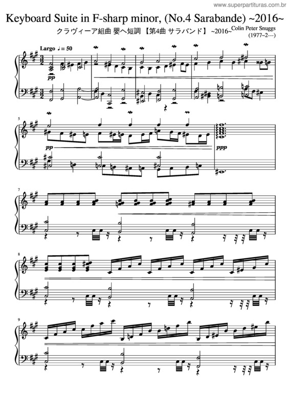 Partitura da música Colin Peter Snuggs v.2