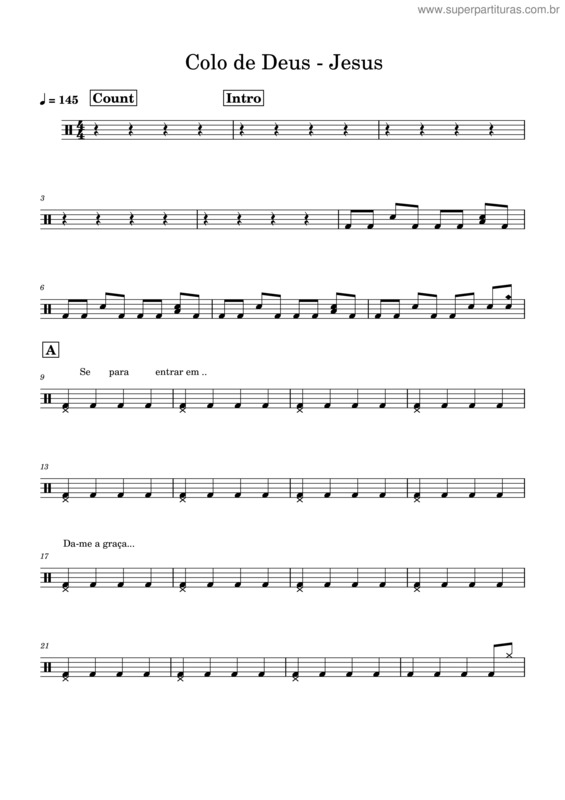 Partitura da música Colo–De–Deus–Jesus–Sem Rap