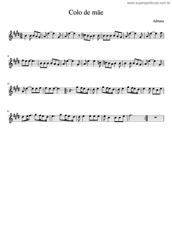 Partitura da música Colo De Mãe v.4