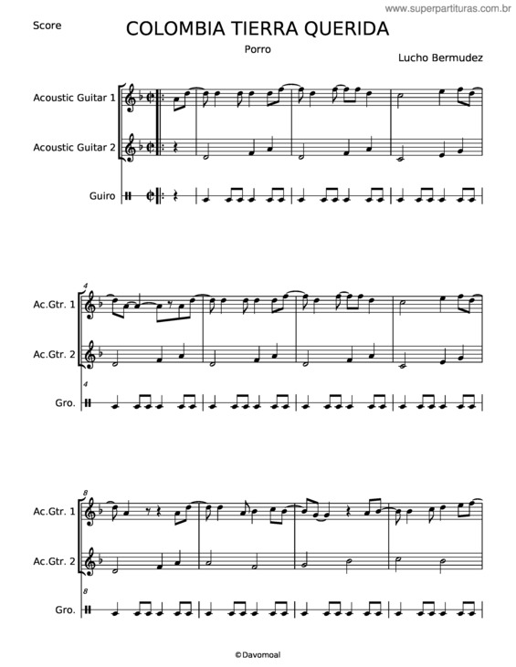 Partitura da música Colombia Tierra Querida –  Lucho Bermudez v.4