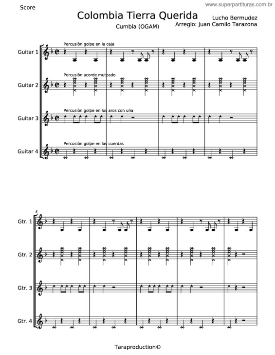 Partitura da música Colombia Tierra Querida – Lucho Bermúdez v.5