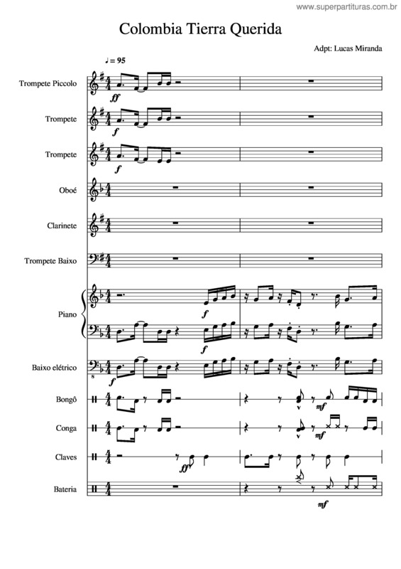 Partitura da música Colombia Tierra Querida v.3
