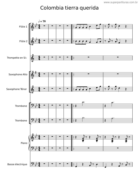 Partitura da música Colombia Tierra Querida v.7