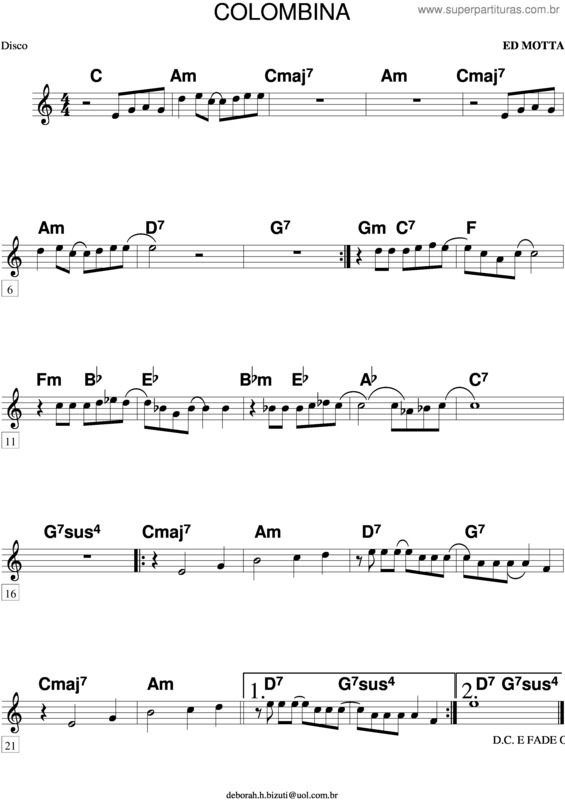 Partitura da música Colombina v.3