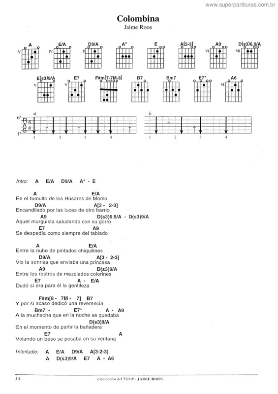Partitura da música Colombina v.4