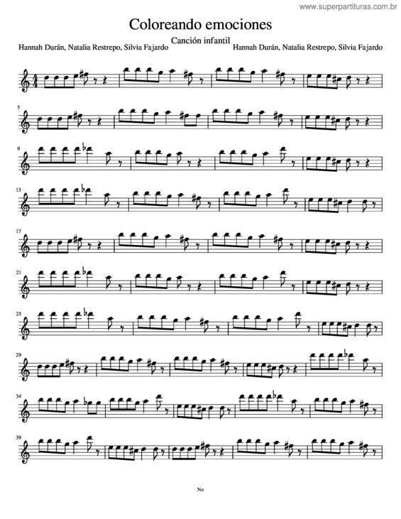 Partitura da música Coloreando Emociones