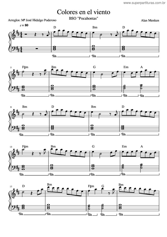 Partitura da música Colores En El Viento