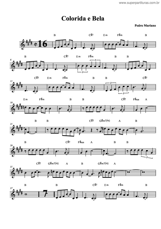 Partitura da música Colorida E Bela v.4