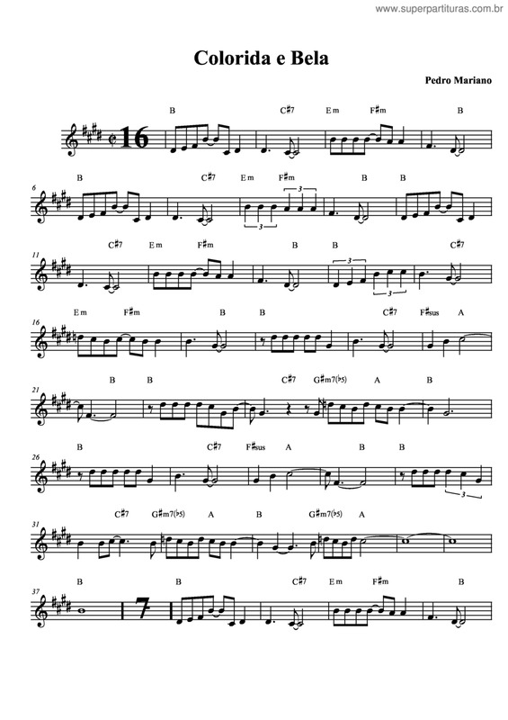 Partitura da música Colorida E Bela v.4