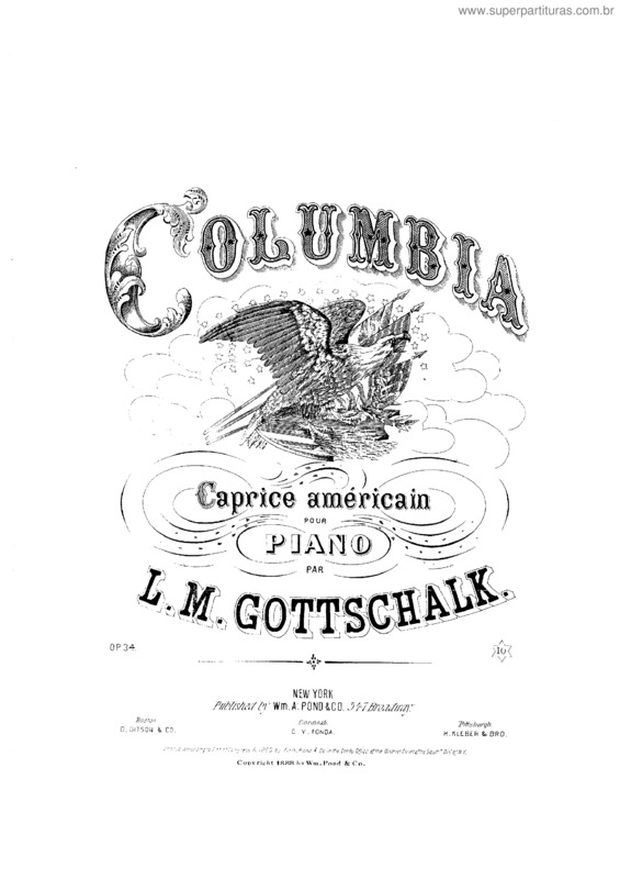Partitura da música Columbia
