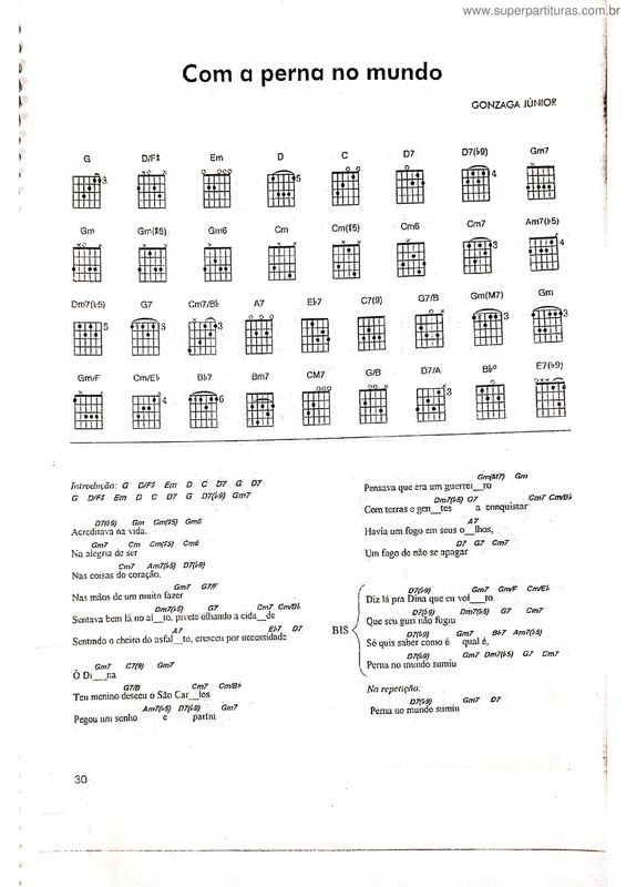 Partitura da música Com A Perna No Mundo