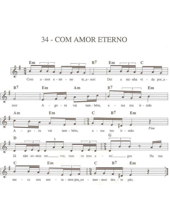 Partitura da música Com Amor Eterno