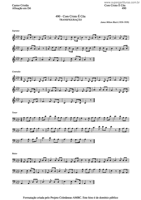 Partitura da música Com Cristo É Céu v.2