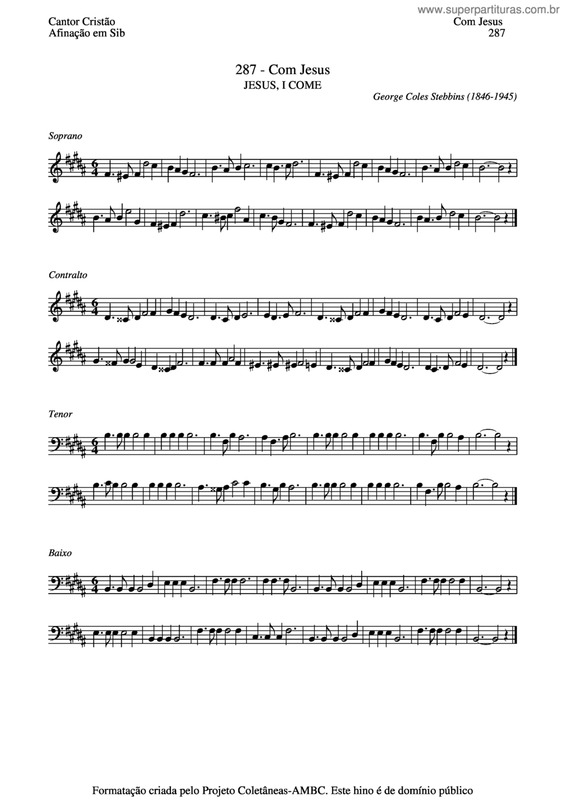 Partitura da música Com Jesus v.5