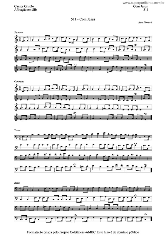 Partitura da música Com Jesus v.6