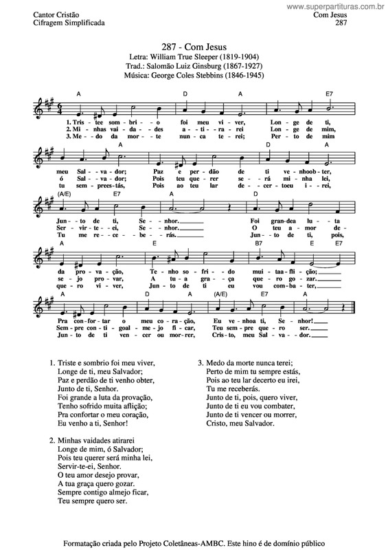 Partitura da música Com Jesus