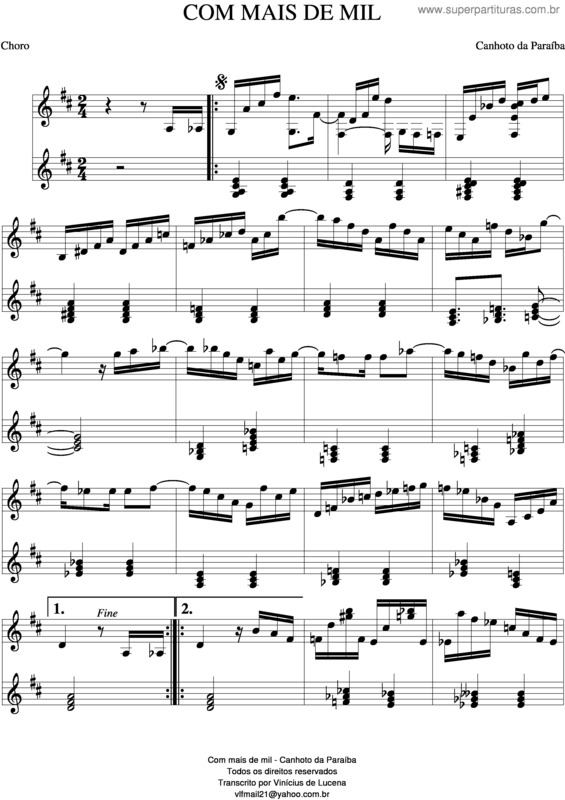 Partitura da música Com Mais De Mil