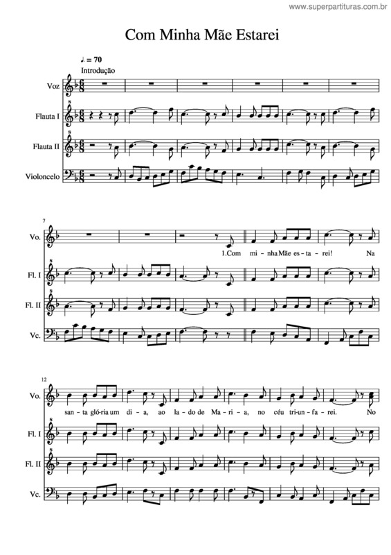Partitura da música Com Minha Mãe Estarei