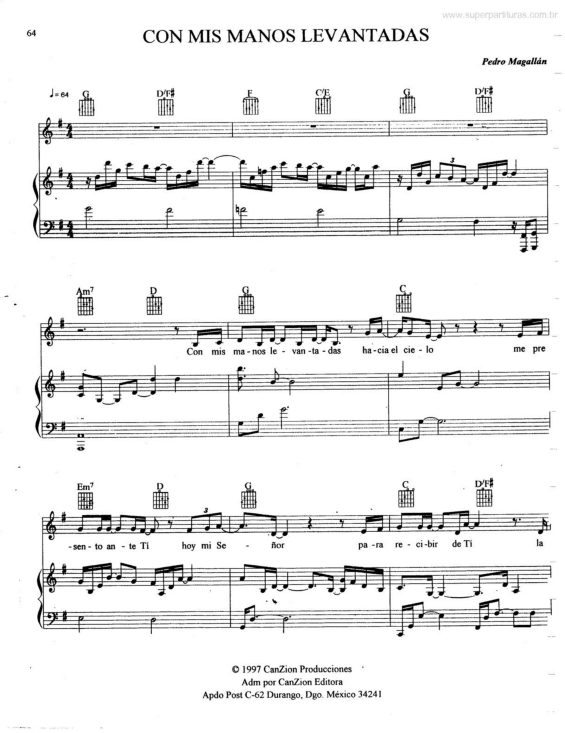 Partitura da música Com Mis Manos Levantadas